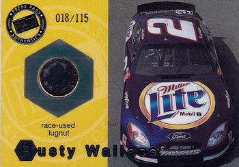 2001 Press Pass Optima - Race Used Lugnuts Cars #LC 15 Rusty Wallace's Car Front