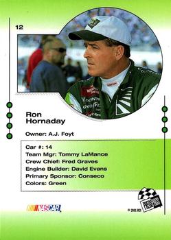 2001 Press Pass Trackside #12 Ron Hornaday Back