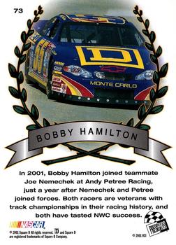 2001 Press Pass Trackside #73 Bobby Hamilton Back