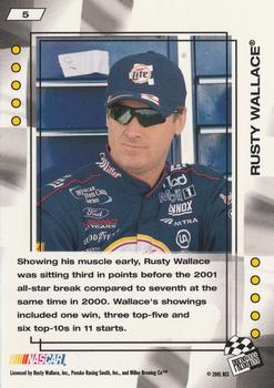 2001 Press Pass VIP #5 Rusty Wallace Back