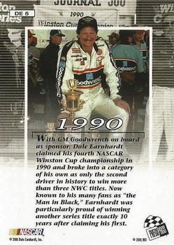 2001 Press Pass VIP - Dale Earnhardt Winston Cup Champion #DE5 Dale Earnhardt - 1990 Back