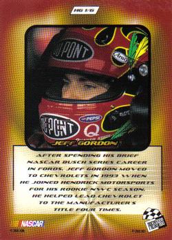 2001 Press Pass VIP - Head Gear #HG 1 Jeff Gordon Back