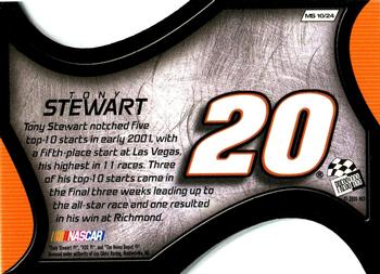 2001 Press Pass VIP - Making The Show #MS 10 Tony Stewart Back
