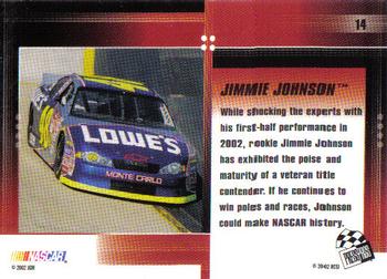 2002 Press Pass Optima #14 Jimmie Johnson Back