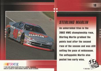 2002 Press Pass Optima #18 Sterling Marlin Back