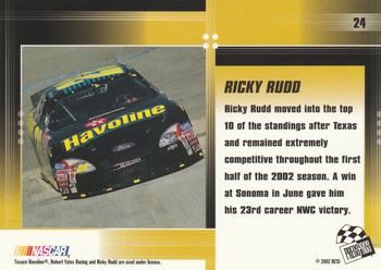 2002 Press Pass Optima #24 Ricky Rudd Back