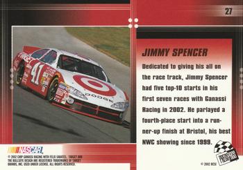 2002 Press Pass Optima #27 Jimmy Spencer Back