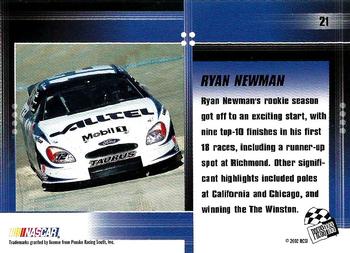 2002 Press Pass Optima #21 Ryan Newman Back