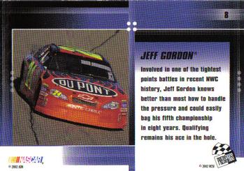 2002 Press Pass Optima #8 Jeff Gordon Back