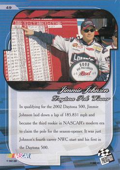 2002 Press Pass Premium #49 Jimmie Johnson Back