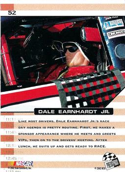 2002 Press Pass Trackside #52 Dale Earnhardt Jr. Back