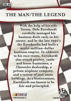 2002 Press Pass Trackside - Dale Earnhardt The Man/The Legend #DE 59 Dale Earnhardt Back