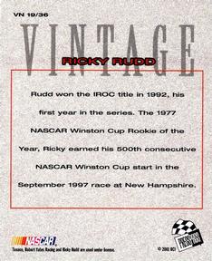 2002 Press Pass - Vintage #VN 19 Ricky Rudd Back