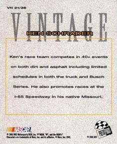 2002 Press Pass - Vintage #VN 21 Ken Schrader Back