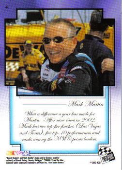 2002 Press Pass VIP #4 Mark Martin Back