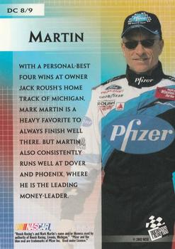 2002 Press Pass VIP - Driver's Choice #DC 8 Mark Martin Back