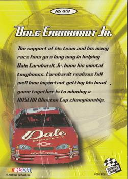 2002 Press Pass VIP - Head Gear #HG 4 Dale Earnhardt Jr. Back