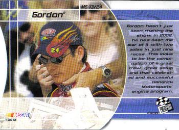2002 Press Pass VIP - Making The Show #MS 13 Jeff Gordon Back