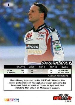2002 Wheels High Gear #1 Dave Blaney Back