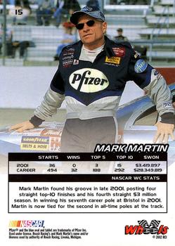 2002 Wheels High Gear #15 Mark Martin Back