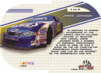 2003 Press Pass - Showman #S 6A Jimmie Johnson Back