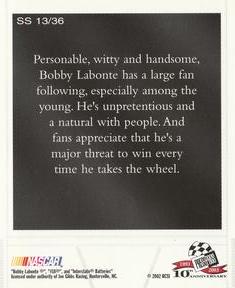 2003 Press Pass - Snapshots #SS 13 Bobby Labonte Back