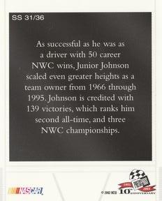 2003 Press Pass - Snapshots #SS 31 Junior Johnson Back