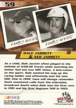 2003 Press Pass Trackside #59 Dale Jarrett / Ned Jarrett Back