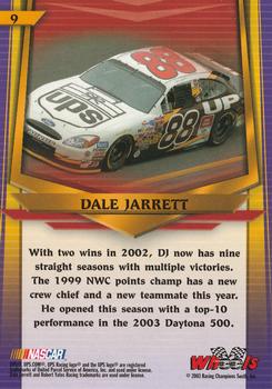 2003 Wheels American Thunder #9 Dale Jarrett Back