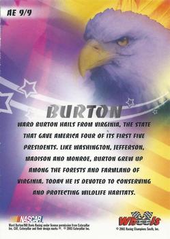 2003 Wheels American Thunder - American Eagle #AE 9 Ward Burton Back