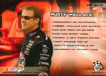2004 Press Pass Trackside - Hot Pursuit #HP 5 Rusty Wallace Back