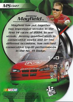 2004 Press Pass VIP - Making The Show #MS 13 Jeremy Mayfield Back