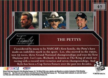 2005 Press Pass Legends #47 Lee Petty / Richard Petty / Kyle Petty Back