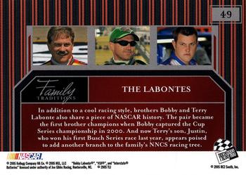 2005 Press Pass Legends #49 Terry Labonte / Bobby Labonte / Justin Labonte Back