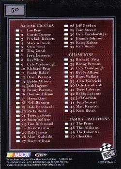 2005 Press Pass Legends #50 Davey Allison / Jeff Gordon / Richard Petty Back