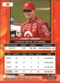 2006 Wheels High Gear #21 Casey Mears Back