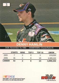 2007 Wheels High Gear #3 Denny Hamlin Back