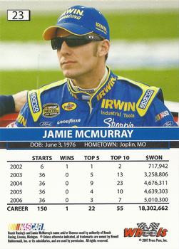 2007 Wheels High Gear #23 Jamie McMurray Back