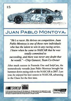 2010 Press Pass Eclipse - Gallery Edition #15 Juan Pablo Montoya Back