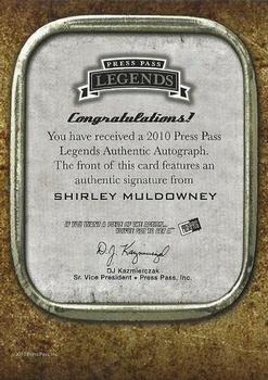 2010 Press Pass Legends - Autographs Holofoil #NNO Shirley Muldowney Back