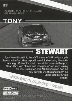 2010 Press Pass Stealth - Black and White #33 Tony Stewart Back
