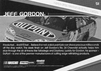 2010 Press Pass Stealth - Black and White #51 Jeff Gordon's Car Back