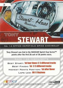 2010 Press Pass - Blue #3 Tony Stewart Back