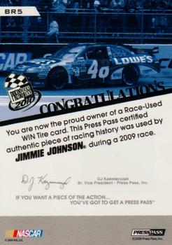 2010 Press Pass - Burning Rubber #BR5 Jimmie Johnson Back