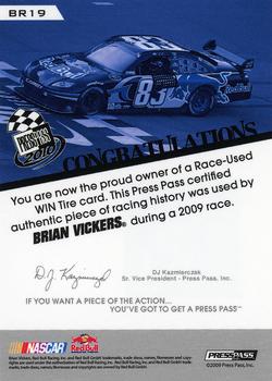 2010 Press Pass - Burning Rubber Gold #BR19 Brian Vickers Back