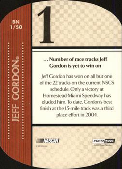 2010 Press Pass - By The Numbers #BN 1 Jeff Gordon Back