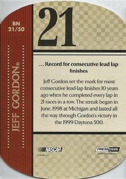 2010 Press Pass - By The Numbers #BN 21 Jeff Gordon Back