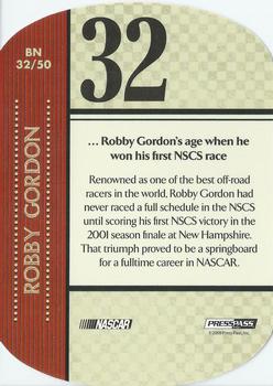2010 Press Pass - By The Numbers #BN 32 Robby Gordon Back