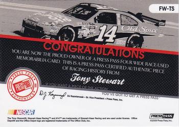 2010 Press Pass - Four Wide Tire Edition #FW-TS Tony Stewart Back
