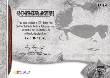 2011 Press Pass Fanfare - FanFare Autographs Silver #FA-EM Eric McClure Back